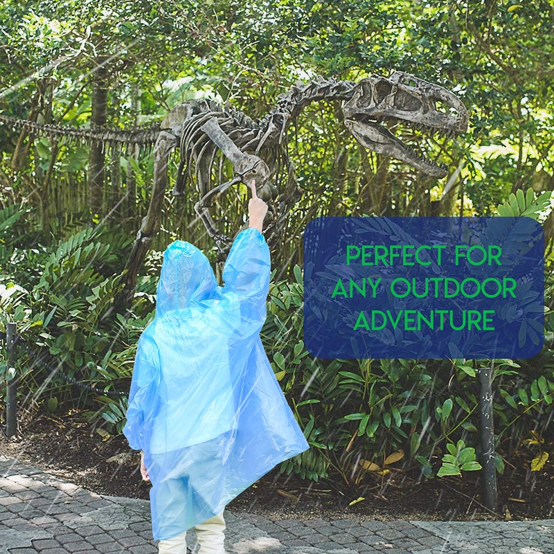 Lingito Rain Ponchos Family Pack | 12-Piece Emergency Drawstring Hood Poncho for Children and Adults | Lightweight Reusable or Disposable - Image 5